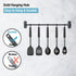 Silicone Spatula and Cooking Spoon Set, 5 Pack Non-Stick Utensils, Heat Resistant with Stainless Steel Handle (Black)