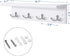 SONGMICS Entryway Hanging Coat Rack, Wall-Mounted Wooden Shelf with 4 Double Hooks