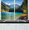 Ambesonne Landscape Kitchen Curtains, View of National Park in China Arrow Lake Autumn Colored Woods Mountains, Window Drapes 2 Panel Set for Kitchen Cafe Decor, 55" x 39", Green and Blue by Ambesonne