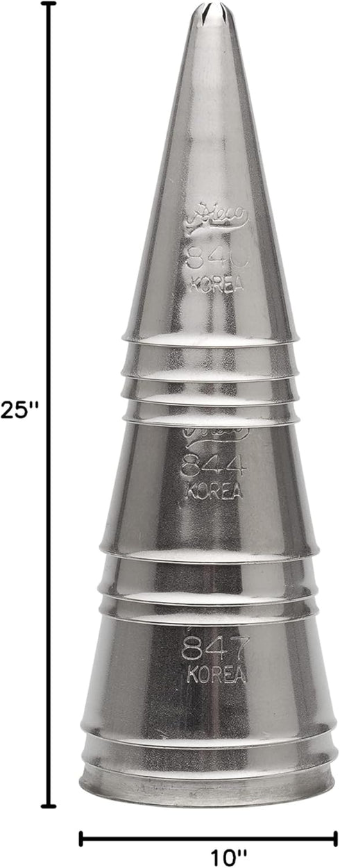 Ateco 850 - 10 Piece Stainless Steel Pastry Tips Closed Star Tube Set, Sizes 0 - 9