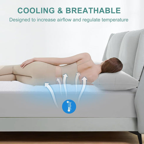 MERITLIFE Premium 100% Waterproof Mattress Protector Cal King Size, Cooling Breathable California Mattress Pad Cover