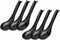 Happy Sales HSSP-MLDBK6 Melamine Soba Rice Spoons, 6 pc Black Asian Chinese Ladle Soup Spoons