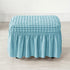 SZJIAHTM Lattice Stretch Ottoman Cover Soft Stretch Slipcover with Skirt Polyester Rectangle Footstool Modern Furniture