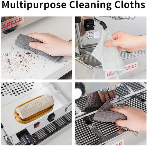 Barista Micro Cloth 4 Pack, Microfiber Cleaning Towels for Espresso Machine, 12"x12"