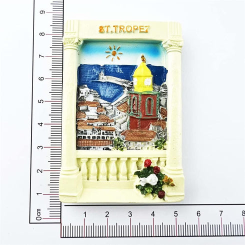 Saint-Tropez France Refrigerator Magnet, 3D Hand Painted Craft Travel Souvenir Fridge Decoration