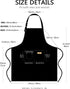 Adjustable Button Apron for Women Men, Artist Painting Pottery Garden Cooking Kitchen Chef with 3 Pockets