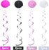 30 Pieces Paris Party Hanging Swirls Decorations, Pink Eiffel Tower & High Heels for Birthday Theme Supplies