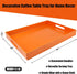 Counter, 11.8*15.7*1.6 Ornage Serving Tray for Coffee Table, Rectangular Plastic Decorative Tray with Handles