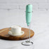 Primula Milk Frother with Stand, Handheld Whisk for Coffee, Frappe, Matcha, Battery Operated, Mint