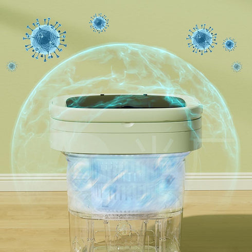 11L Portable Washing Machine with Foldable Design, 3 Cleaning Modes for Baby Clothes, Underwear, and Small Items (Blue)