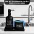 Set 3 1 Countertop Dish Soap Dispenser for Kitchen, Glass Dish Soap Dispenser with Sponge Holder, Black Dispenser