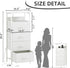 4 Closet Somdot White Nightstand with Charging Station and LED Light for Bedroom, Tall Drawers Dresser with Fabric Bins