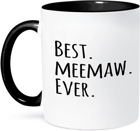 3dRose Best Meemaw Ever Mug, 1 Count, Black