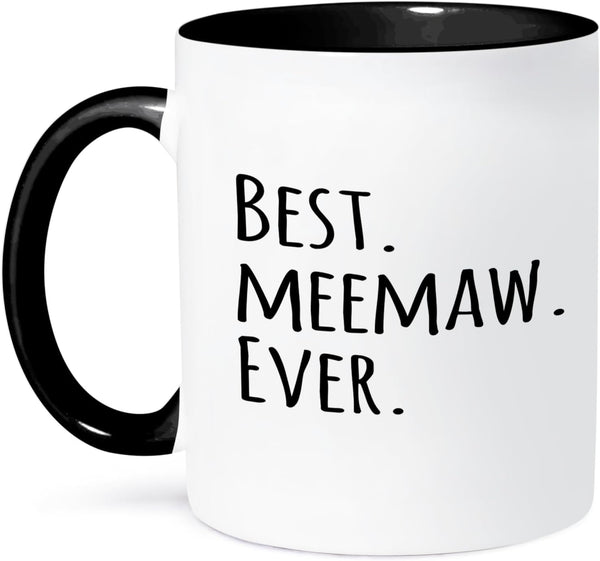 3dRose Best Meemaw Ever Mug, 1 Count, Black