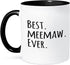 3dRose Best Meemaw Ever Mug, 1 Count, Black