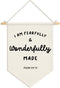 Wheatwin Christian Nursery Decor, I Am Fearfully and Wonderfully Made Wall Hanging Pennant