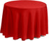 Gee Di Moda Round Tablecloth - 132 Inch Red Round Table Cloth for 72 to 96 Inch Round Tables, Heavy Duty Washable Fabric