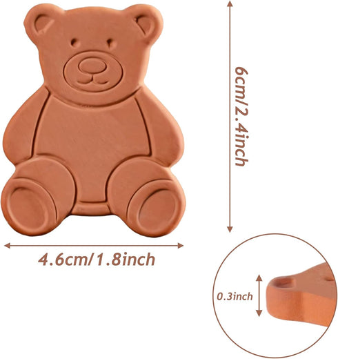 Starrth 2PCS Terracotta Brown Sugar Keeper Bear Brown Sugar Saver and Softener Disc to Maintain Food Moisture
