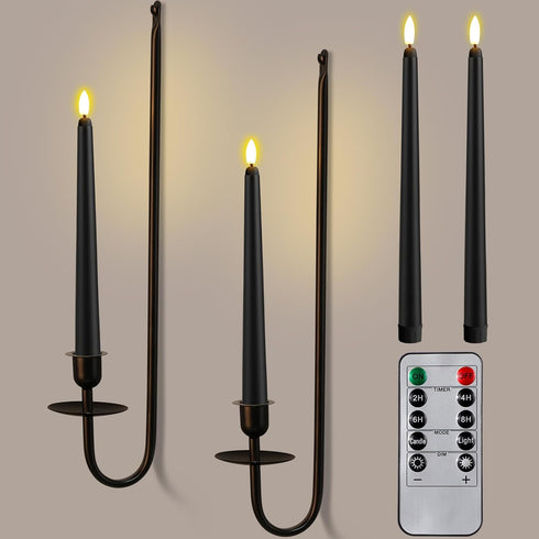 Tessco for you Metal Wall Mount Candle Sconces with 9.6" LED Flameless