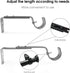 IHRDNNR Adjustable Curtain Rod Holders, Heavy Duty Silver Brackets for 7/8 or 1 Inch Rods, Set of 3
