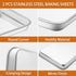 Baking Sheet with Silicone Mat Set of 4, Deedro Stainless Steel Cookie Sheet with Non-Toxic Baking Mats.