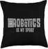 Robotics Is My Sport Throw Pillow - Robot Engineering Vintage