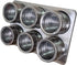 TEEM 6-Piece 75ml (2.5 oz) Countertops Stainless Steel Magnetic Spice and Condiment Organizer Kit Seasoning Jars