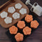 Cookie Stamp 6pcs 75g Moon Cake Mold Set, Adjustable Thickness DIY Hand Press Cookie Cutter for Mid Autumn Festival