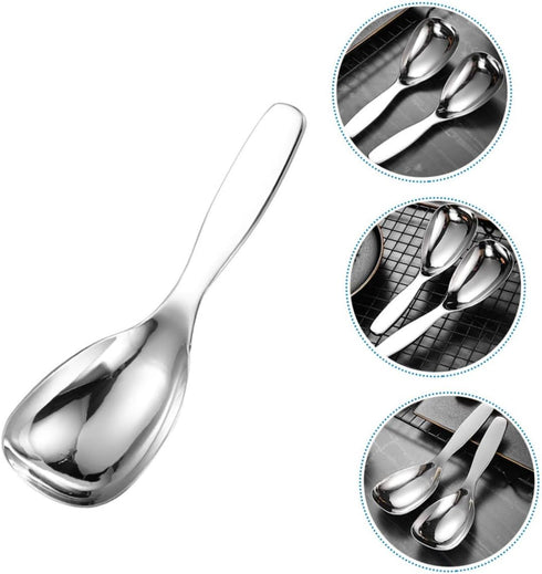 Serving Spoon, Metal Appetizer Spoons, Stainless Steel Serving Utensils, Non Stick Rice Scooper for Food Service