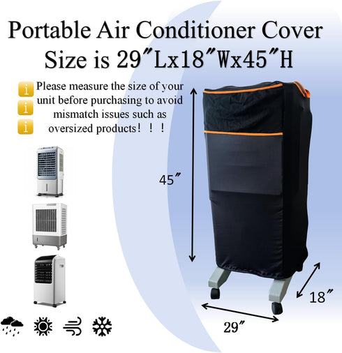 29"x 18"x 45" NGB Portable Air Conditioner Cover, Portable AC Unit Cover Anti-Dust Compact Air Conditioner Storage Bags