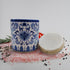 wsmart Countertop, Small Vintage Blue and White Porcelain Salt Cellar with Lid Ceramic Salt Holder Container