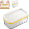 Bibabala Butter Dish with Lid Rectangle Butter Keeper with Cutter Slicer for Easy