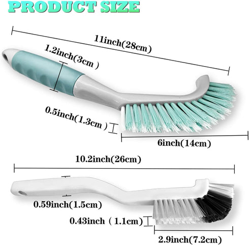HONGSAGE 2Pcs Cleaning Brushes, Multi-Purpose Right Angle Brush Scrubbing Kitchen Coffeeroom Tearoom Deep Cleaning Edge