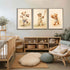 3Pcs Teddy Bear Sports Nursery Animal Canvas Wall Art Cute Woodland Baby Bear Rugby Wall Decor Pictures Football