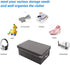 Foldable Storage Baskets, 3 Piece Waterproof Plastic Box with Lid for Toys/Shoes, Multiple Sizes, Grey