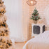 24 Inch 2 FT Pre-lit Snowy Mini Christmas Tree, DECSPAS Small Tabletop Flocked Tree with 20 LED Lights for Holiday Party