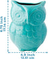 Comfify Decorative Owl Utensil Holder, Aqua Blue Ceramic Cookware Crock & Organizer, 5” x 7” x 4” Size