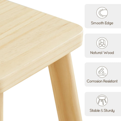 1 Pack Beright Wooden Step Stool for Kids, Children's Stool fit with Sensory Table, Sturdy Sitting Stool with Assembled
