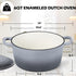 6QT Simmer TeamFar Enameled Cast Iron Dutch Oven, Nonstick Dutch Oven Pot with Lid & Dual Handles for Bread Baking