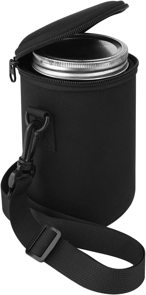 Cosmos Mason Jar Portable Neoprene Insulated Bag Mason Jar Insulated Holder Pouch, Glass