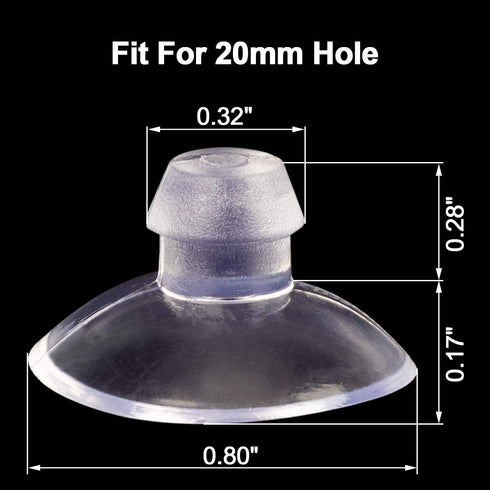 ANCIRS 30 Pack 20mm Suction Cups for Glass Table Tops, Rubber Transparent Anti-Collision Pads for Home Decoration