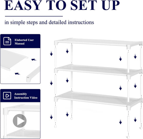Closet, 27.5" 3 Kitsure Shoe Rack - Non-Woven Shoe Rack Shelf, Shoe Organizer for Entryway, Garage & Corridor