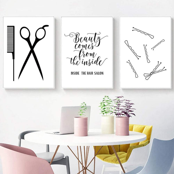 Hair Salon Wall Art, Beauty Salon Pictures Decor, Fashion Canvas Art for Beauty Room Poster Makeup Wall Art