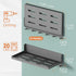 6 Black11.8", 1 Pack Small Folding Metal Shelf with Hooks, Fold-up Wall Shelf, Hooks, Drop Down Floating Shelf