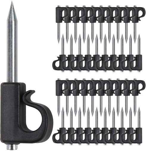 SELEWARE 40 Pieces Q-Hanger, Heavy Duty Hooks for Home Christmas Lights, Easy Release Outdoor Wire