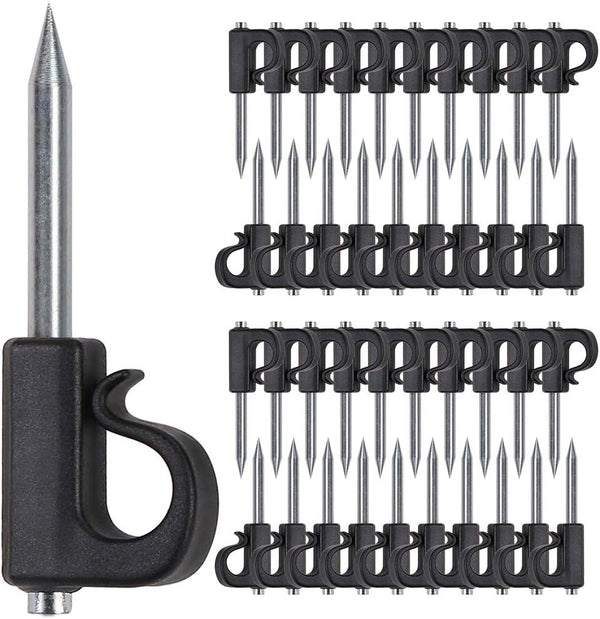 SELEWARE 40 Pieces Q-Hanger, Heavy Duty Hooks for Home Christmas Lights, Easy Release Outdoor Wire