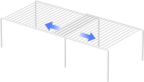 Redrubbit Cabinet Storage Shelf Rack, Expandable Metal Rustproof Kitchen Counter and Cabinet
