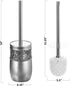Creative Scents Crackled Glass Toilet Brush with Holder - Silver Toilet Bowl Cleaner Brush and Holder - Good Grip, Deep