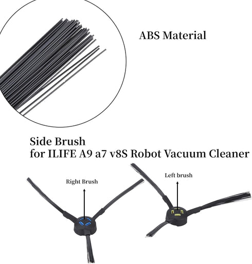 AUNMAS 2PCS Side Brush Accessory for ILIFE a7 v8S Robot Vacuum Cleaner Replacement Tools