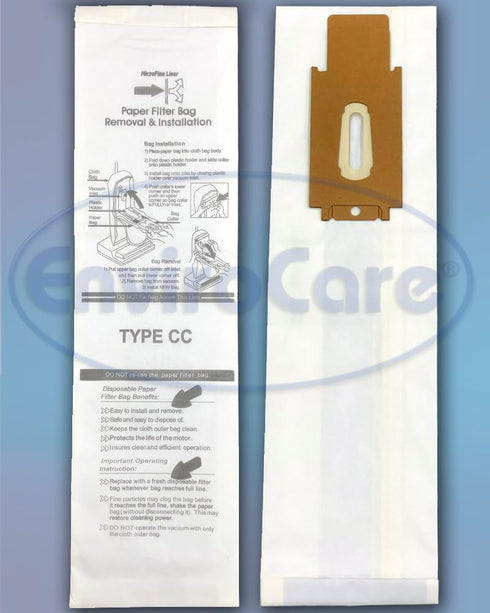 EnviroCare Oreck Vacuum Cleaner Bags to Fit Style CC and All Upright Models, X-Large, 8 Pack, White